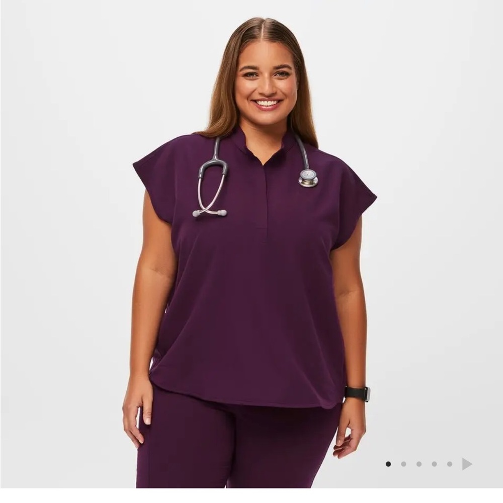 FIGS Rafaela Oversized Scrub Top, Deep Purple